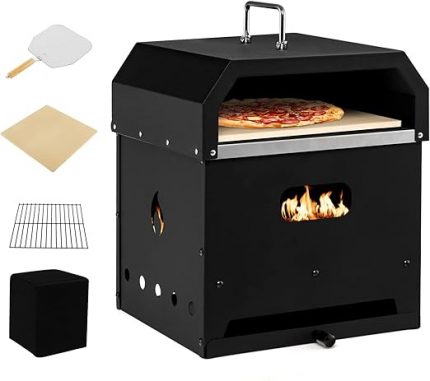 GOPLUS Four à Pizza 4 en 1 – Bois & Granulés – Portable et Polyvalent